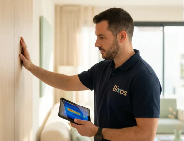 Técnico BiXos instalando el sistema en Sabadell